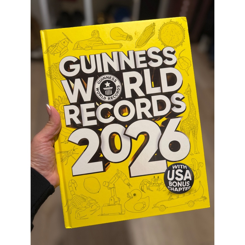 Guinness World Records 2026 Hardcover Book with USA Bonus Chapter Yellow Cover